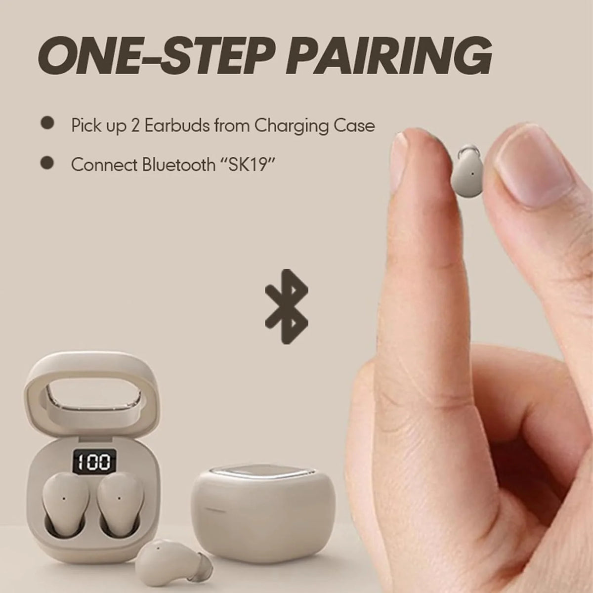 "Invisible" Wireless Bluetooth Mini Earbuds 